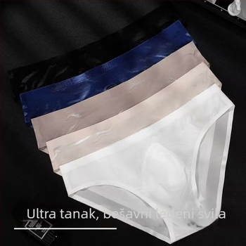 Muške bešavne gaćice s 3D konturama, biserno sjajna Ice Silk tkanina, ultra-tanki prozračni materijal