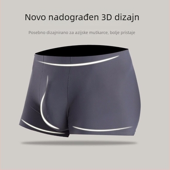 Muške bokserice veće veličine, bešivne, od ledenog svilea, prozračne, za ljeto, jednobojne