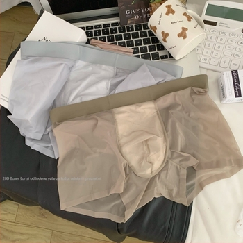 Muške bokserice od Ice Silk, prozračne i brzo sušeće, 3D honeycomb džep, pleteni najlon materijal