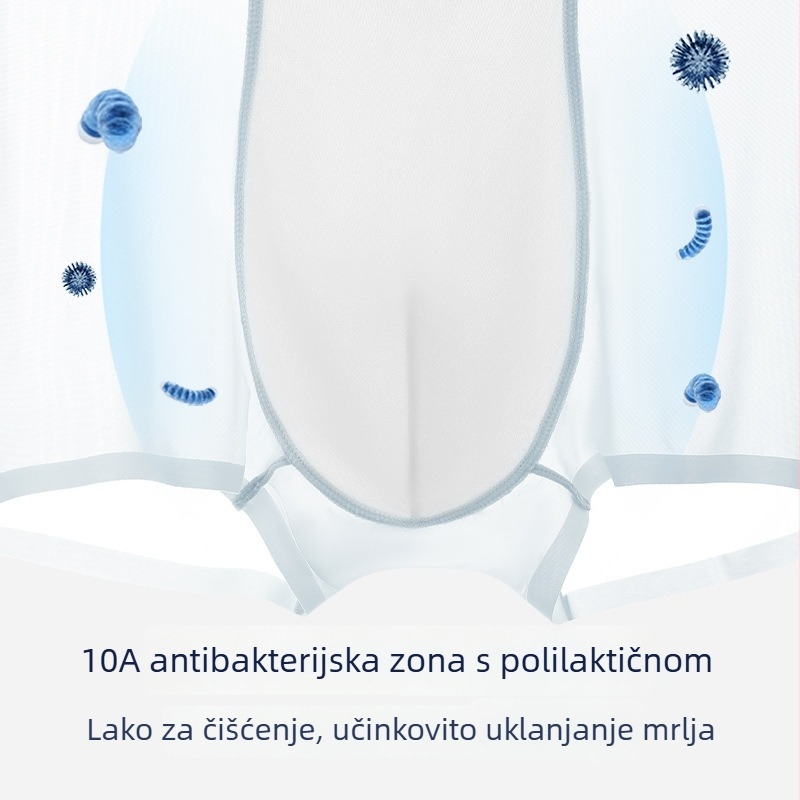 Muške bokserice, Ice Silk tkanina, najlonska mješavina; prepona podstava od polilaktične kiseline; srednja visina struka; prozračne, antibakterijske