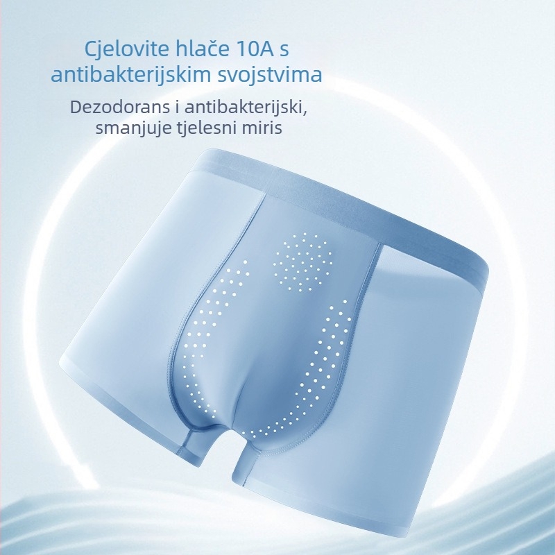Muške bokserice, Ice Silk tkanina, najlonska mješavina; prepona podstava od polilaktične kiseline; srednja visina struka; prozračne, antibakterijske