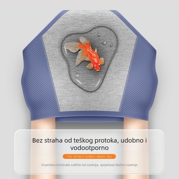 Menstrualne gaćice s Ice Silk tkaninom, zaštita od curenja, srednje visoki struk, pleteni stil; glavni materijal 92% najlon, podstava u području prepona 82.2% viskoz.