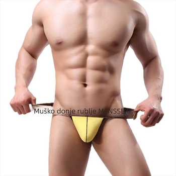 Muške tange Ice Silk - Najlon 80-90%, Unutarnja Ice Silk 80-90%, Nizak struk, Jednobojno