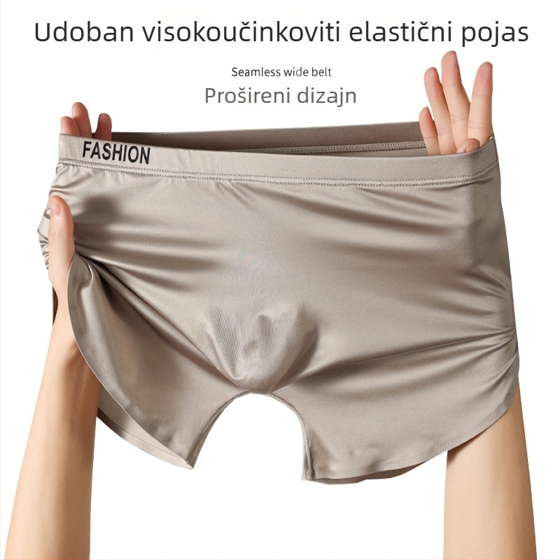 Muške gaćice od ice silk za proljeće i ljeto, 3D oblikovanje u jednom komadu, bezšivne, U-kontura, lagane i prozračne, u velikim veličinama