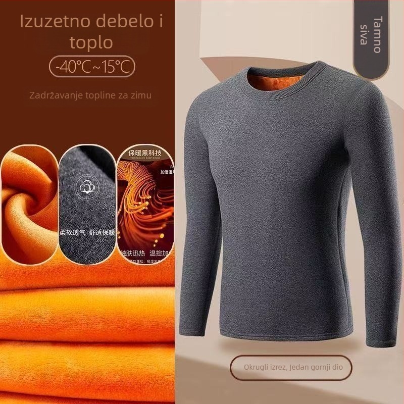 Muški termo komplet za jesen i zimu, s fleeceom i zlatim velurom, dvostruki sloj, gornji dio i hlače