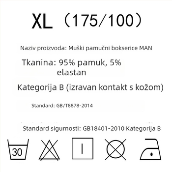 Muške pamučne bokserice s natpisom slova, prozračne, srednja visina struka