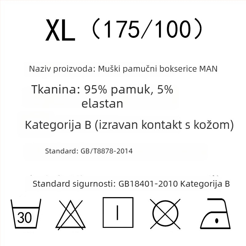 Muške pamučne bokserice s natpisom slova, prozračne, srednja visina struka