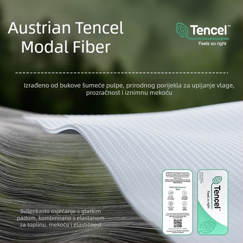 Muški termalni donji rublje set – Modal, antibakterijski, anti‑staticki, bez šavova, debljina 201–250 g/m2