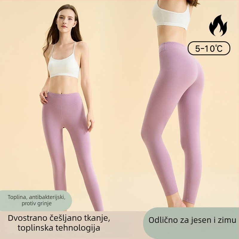 Ženske termalne tajice za jesen-zimu, lagane, visoki pojas, uske, temeljni sloj