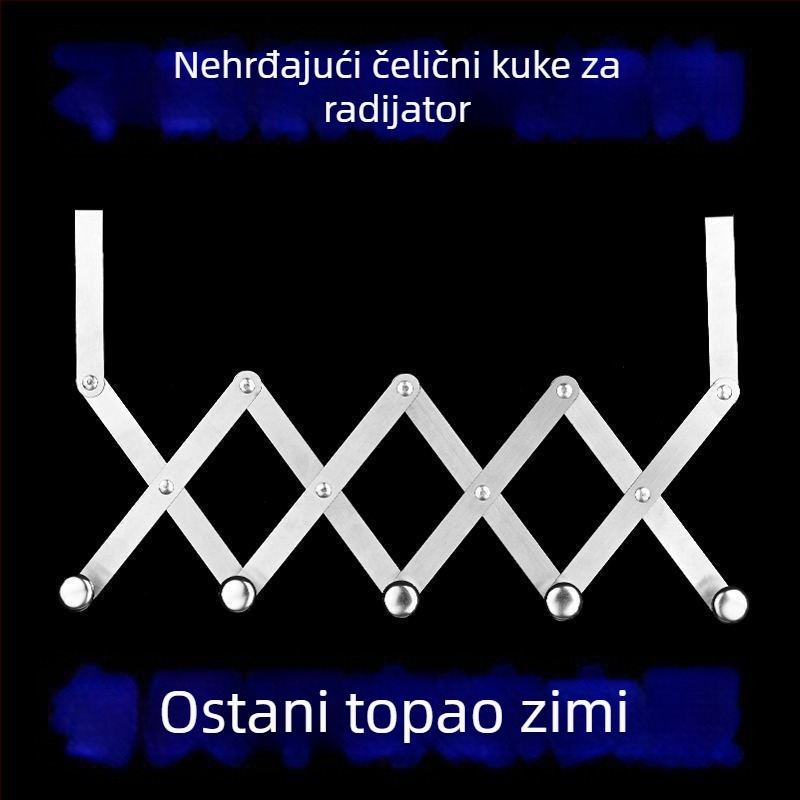 Nerđajući čelični kukica za radijator s izvučnim mehanizmom, otporna na koroziju i visoke temperature, nosivost, bez ugradnje