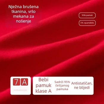 Crveni set termičkog donjeg rublja od čistog pamuka za muškarce i žene – gornji dio i hlače, topli bazni sloj