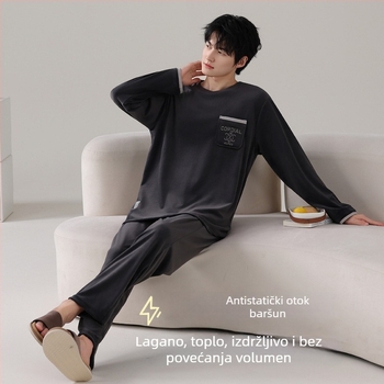 Muški pijama set Island Velvet, s kapuljom i crtani dizajn, 90-95% poliester, debela tkanina 251-300 g/m2, okrugli izrez, dugi rukavi