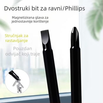 Dvostrani šarafciger s Phillips i ravnim vrhom, izoliran, Cr-Mo čelik, magnetičan, promjer vijka 6 mm