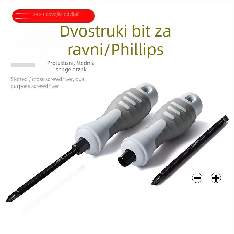 Dvostrani šarafciger s Phillips i ravnim vrhom, izoliran, Cr-Mo čelik, magnetičan, promjer vijka 6 mm