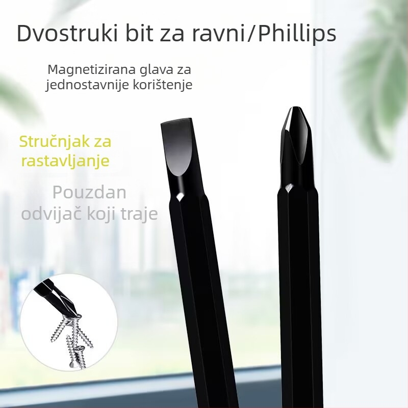 Dvostrani šarafciger s Phillips i ravnim vrhom, izoliran, Cr-Mo čelik, magnetičan, promjer vijka 6 mm