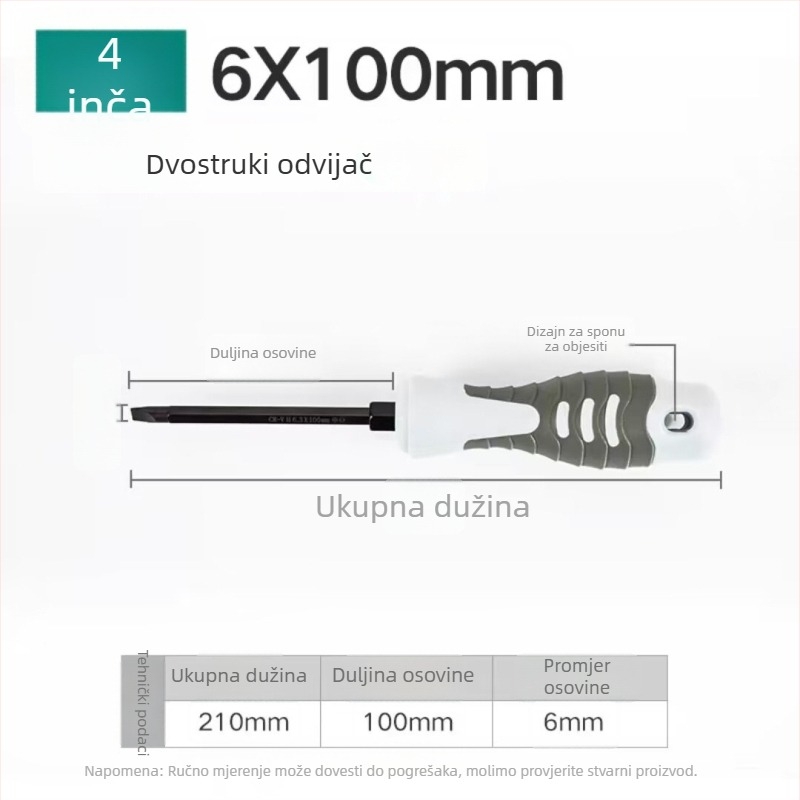 Dvostrani šarafciger s Phillips i ravnim vrhom, izoliran, Cr-Mo čelik, magnetičan, promjer vijka 6 mm