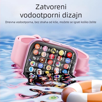 Dječji pametni sat s 5G, SIM utorom, vodootporan, praćenje lokacije, fotografije, brojanje koraka, silikonska narukvica