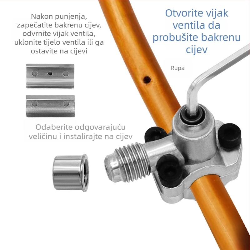 Iglični ventil za HVAC i klima uređaje, BVP-31, cinkova legura, za ručne alate, ovlaštena privatna marka