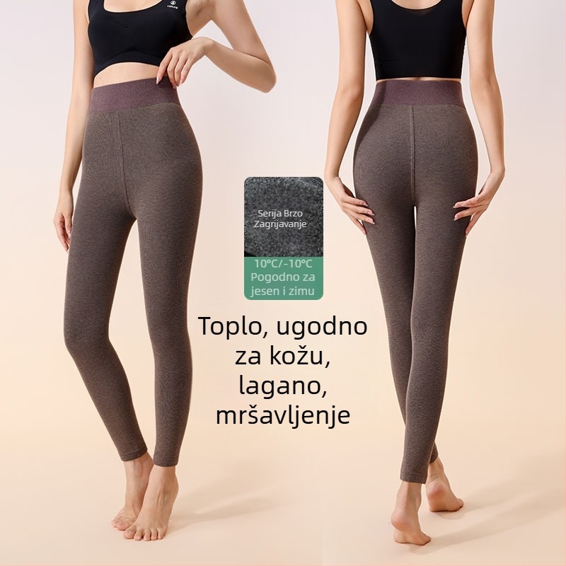 Ženske termo tajice s vertikalnim prugama, pamuk baza, flis unutrašnjost, debele i tople