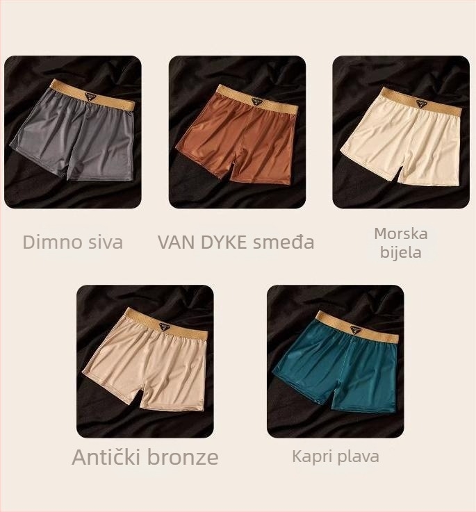 Muške bokserice od ice silk najlona, prozračne, srednji struk, jednobojne, podstava prepona poliester