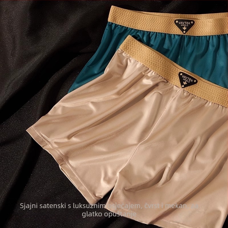 Muške bokserice od ice silk najlona, prozračne, srednji struk, jednobojne, podstava prepona poliester