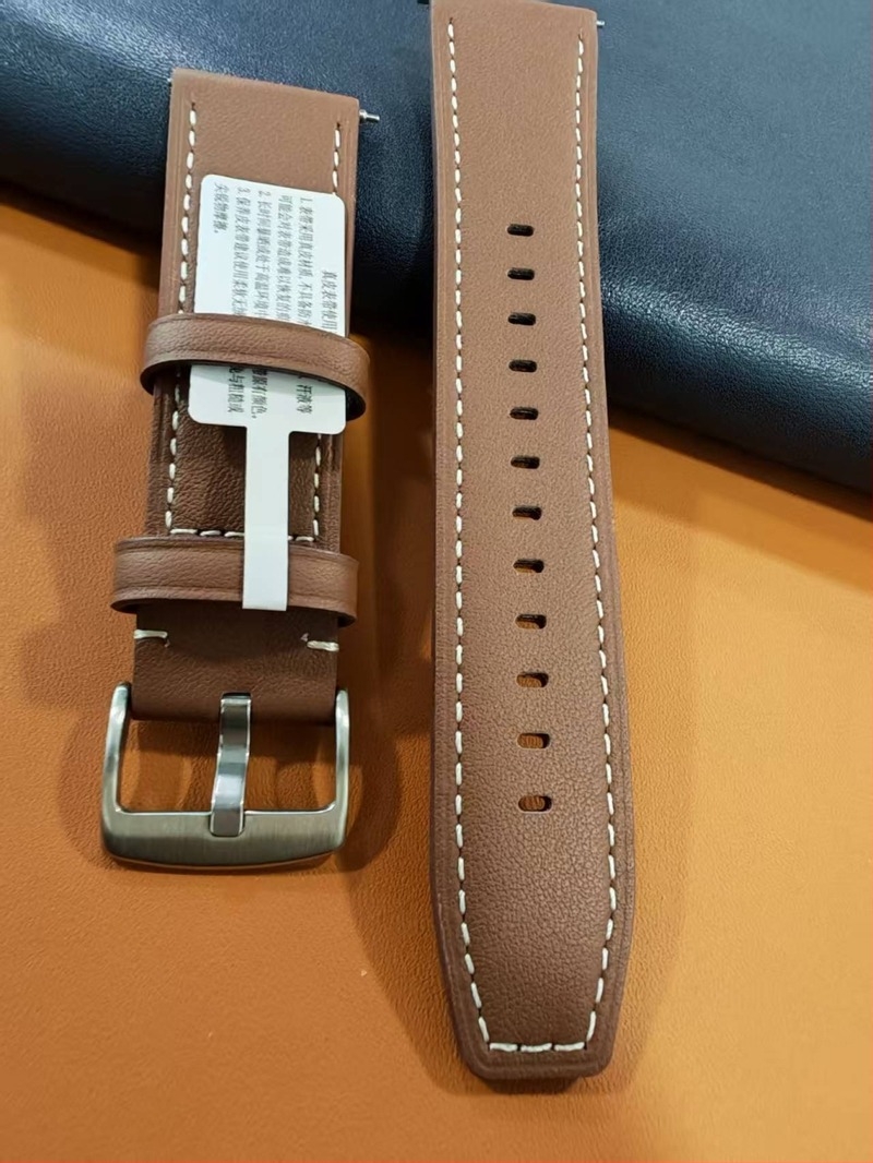 Kožni remen za sat, 22 mm, za Huawei Watch GT4/GT5/GT6; gornji sloj teleće kože; minimalistički dizajn; kopča s iglom