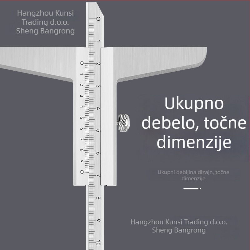 Dubinska vernier kaliper za mjerenje dubine, raspon 0-150/0-200/0-300/0-500 mm, visoka preciznost