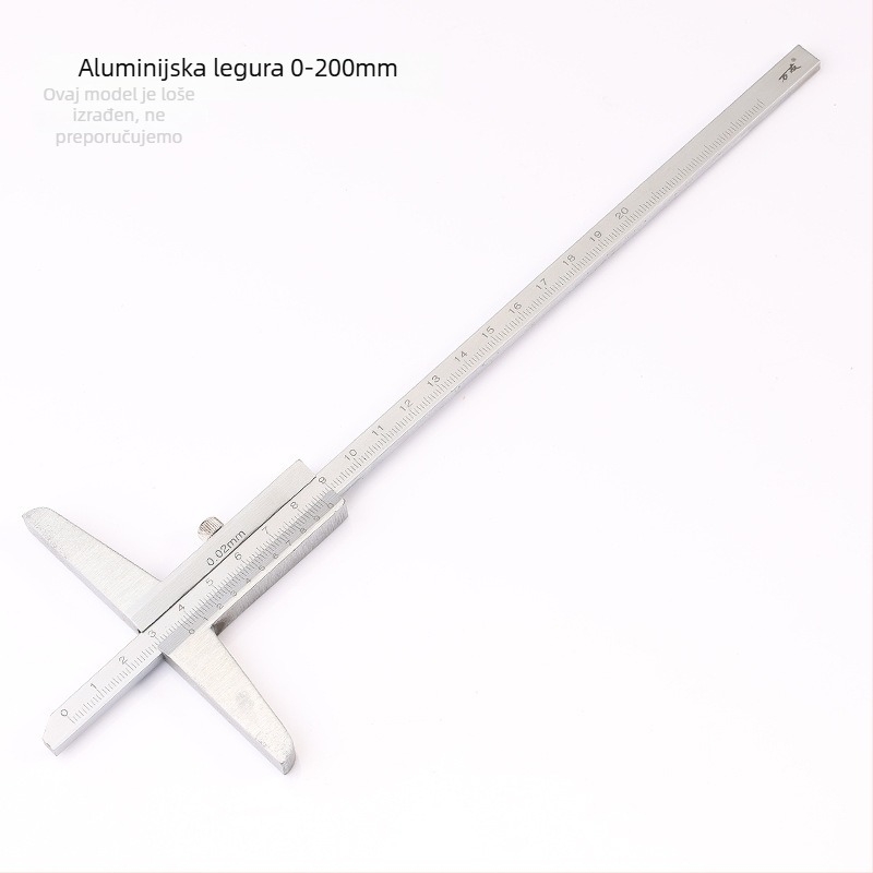 Dubinska vernier kaliper za mjerenje dubine, raspon 0-150/0-200/0-300/0-500 mm, visoka preciznost