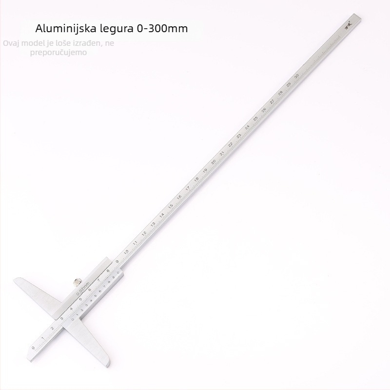 Dubinska vernier kaliper za mjerenje dubine, raspon 0-150/0-200/0-300/0-500 mm, visoka preciznost