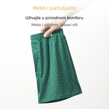 Pamukaste hlače s kozmografskim zvjezdanim uzorkom, prozračne udobnog slobodnog kroja, prednje otvaranje u preponskom području
