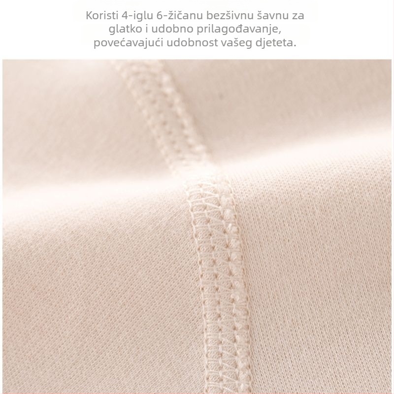 Dječji dvodijelni kućni set s visokim strukom, 100% pamuk, 200 g/m², jednoslojni, za djecu 1–3 godine