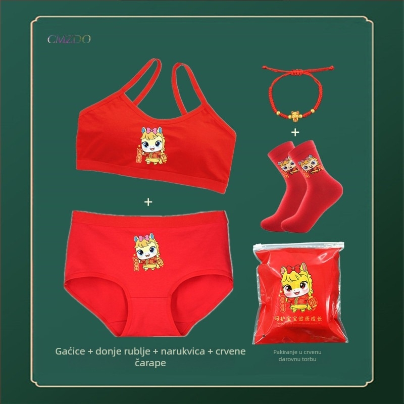 Ženski set donjeg rublja za djevojčice od pamuka, pune košarice, tanko oblikovane košarice, grudnjak u stilu prsluka, čvrste naramenice