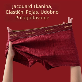 Muške boxerice od 100% pamuka, pamuk klase A, njega Cordyceps, antibakterijske, prozračne, boxer briefs sa srednjim pojasom