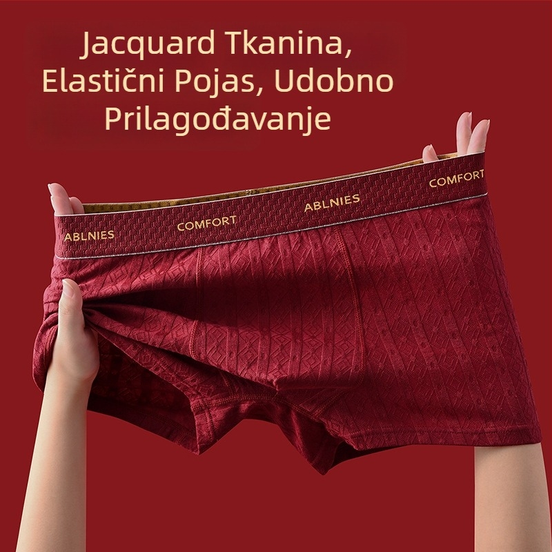 Muške boxerice od 100% pamuka, pamuk klase A, njega Cordyceps, antibakterijske, prozračne, boxer briefs sa srednjim pojasom