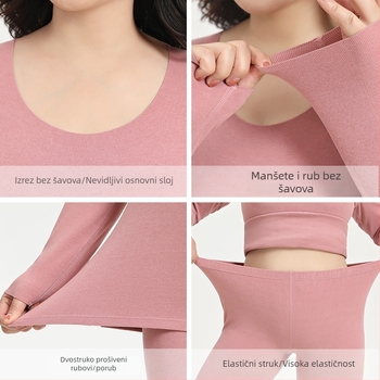 Plus-size ženski termalni set donjeg rublja, debeo flis unutarnji sloj, jesen-zima top i hlače