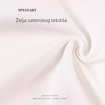 TPYSTART pamukasta majica s dugim rukavima, okrugli izrez, opuštena silueta, jednobojni uzorak