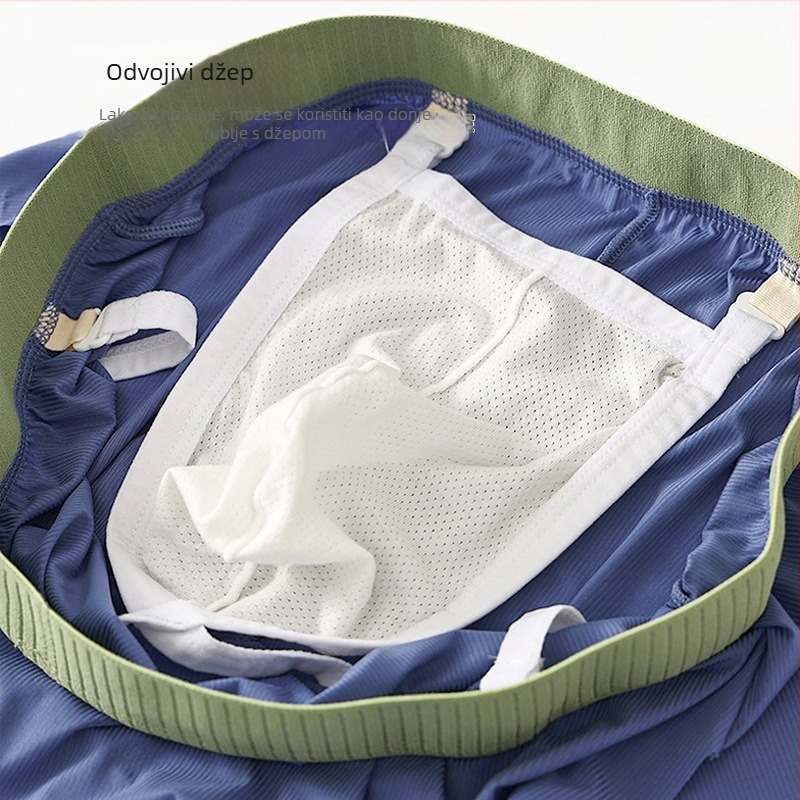 Muške prozračne opuštene kućne hlače od najlona, niski struk, podstava prepona od viskoze, 80-90% najlona, pogodne za sve sezone