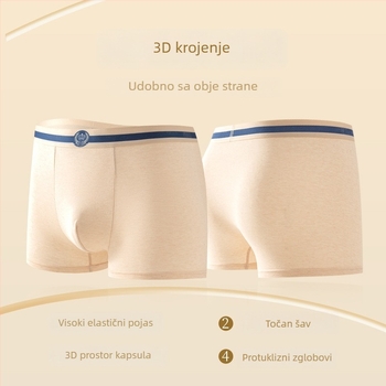 Muške gaćice od pamuka, 90–95%, prozračne, intimna podstava od svile, usklađen uzorak bojom, srednji pojas
