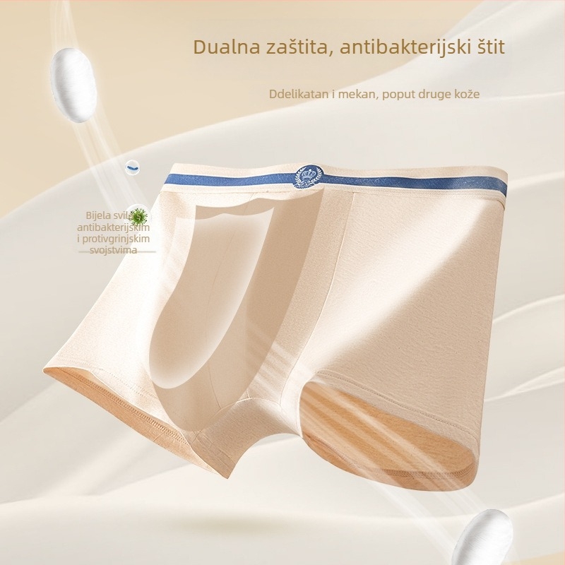 Muške gaćice od pamuka, 90–95%, prozračne, intimna podstava od svile, usklađen uzorak bojom, srednji pojas