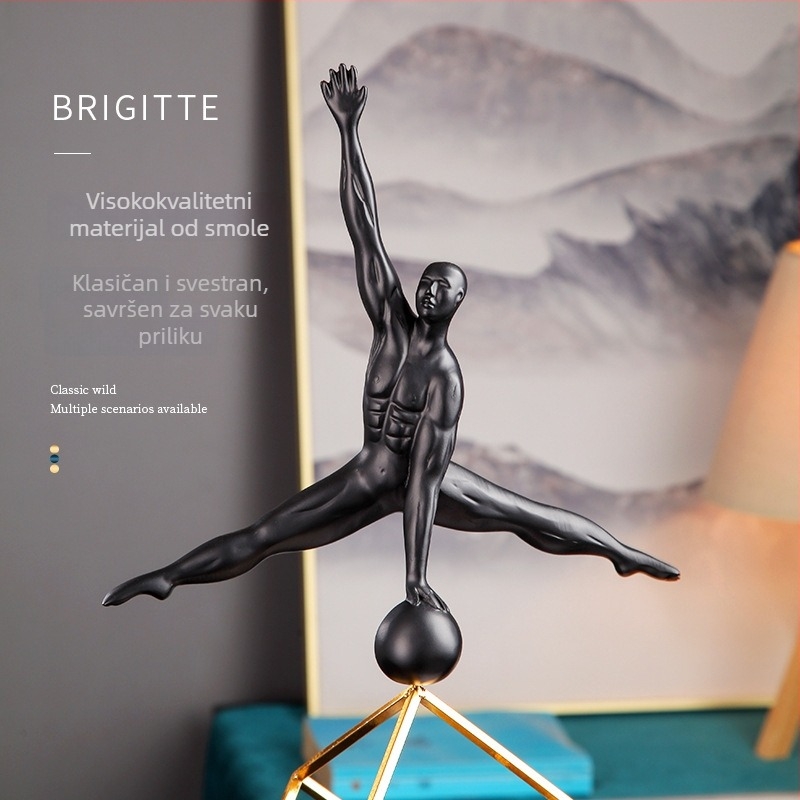 Oeny nordijska karakterna skulptura od metala i smole, ornament, moderni minimalistički dekor