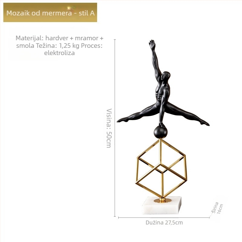 Oeny nordijska karakterna skulptura od metala i smole, ornament, moderni minimalistički dekor