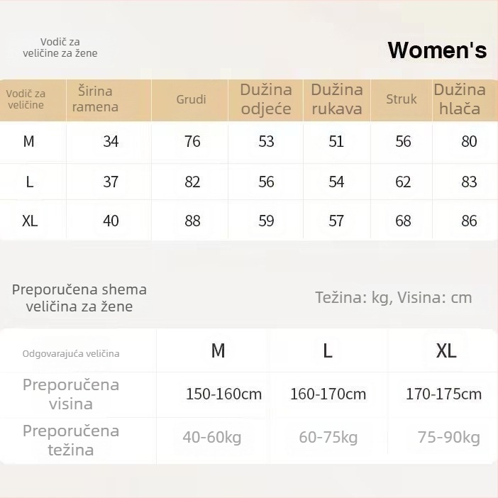 Ženski termalni pleteni set: tanak materijal; 90% katijonički poliester + 10% elastan podstava; 160 g/m2; okrugli izrez; pulover + široke hlače; toplo i udobno.