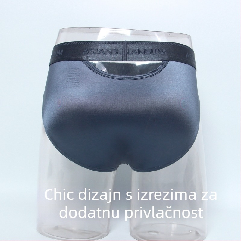 Asianbum Najlon muške bokserice s niskim strukom, U-oblik stražnjeg dijela i izrezom