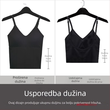 Suteren s U oblikom leđa bez s integriranim topom, prozračan rebrasti materijal, dugačak kroj