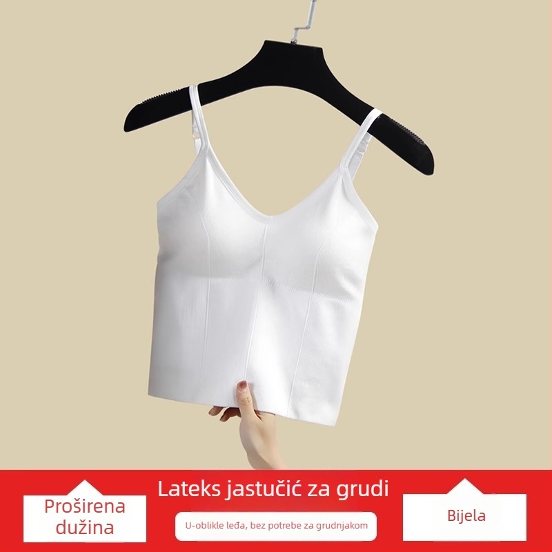 Suteren s U oblikom leđa bez s integriranim topom, prozračan rebrasti materijal, dugačak kroj