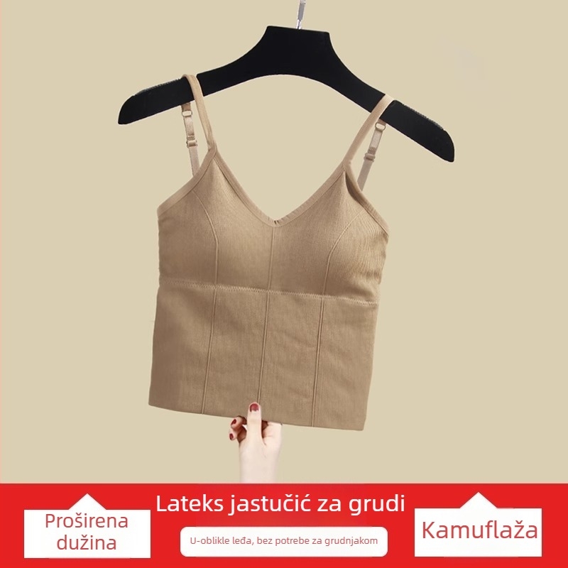 Suteren s U oblikom leđa bez s integriranim topom, prozračan rebrasti materijal, dugačak kroj