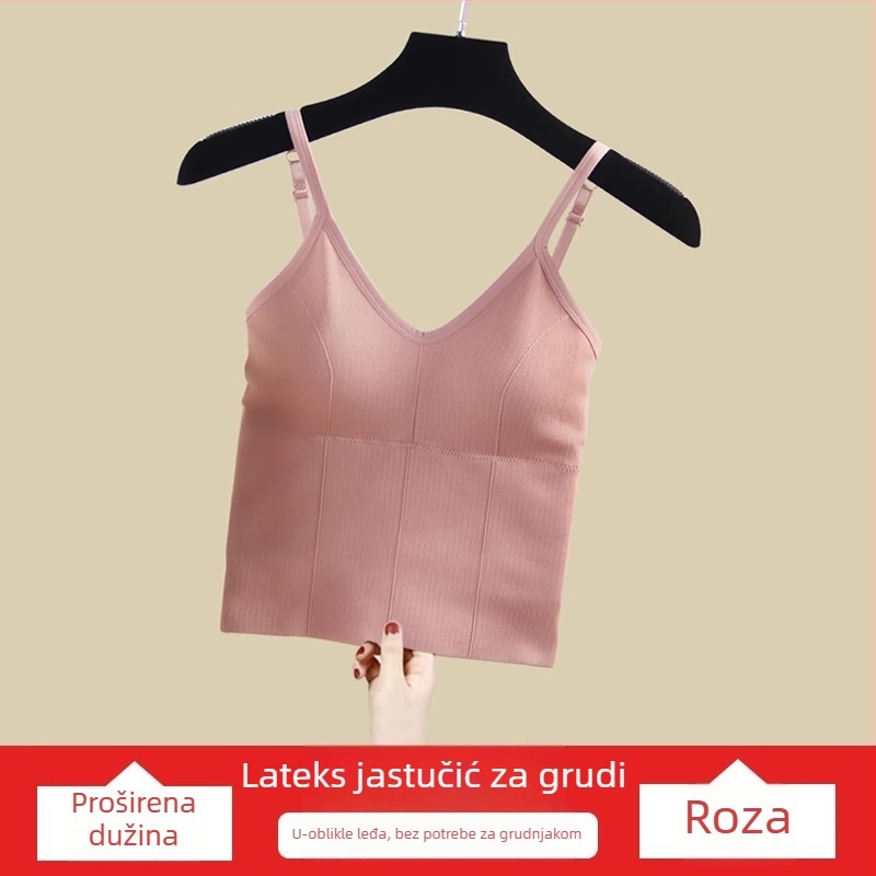 Suteren s U oblikom leđa bez s integriranim topom, prozračan rebrasti materijal, dugačak kroj