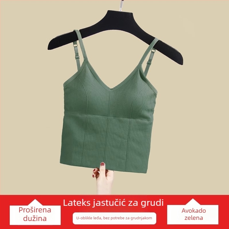 Suteren s U oblikom leđa bez s integriranim topom, prozračan rebrasti materijal, dugačak kroj