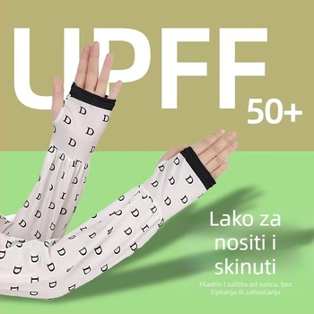 Ženske rukave od Ice Silk – labave, prozračne, uzorak s slovima i prugom, poliester + modal vlakna