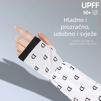 Ženske rukave od Ice Silk – labave, prozračne, uzorak s slovima i prugom, poliester + modal vlakna